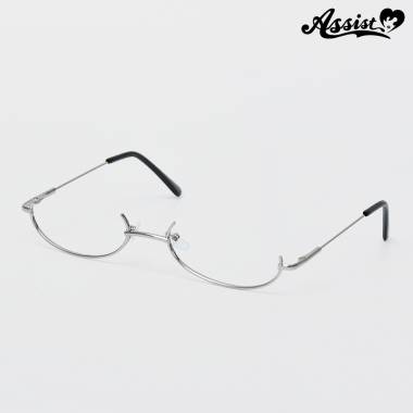 Oval half frame glasses