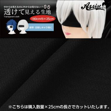 See-through Fabric, Black, 180cm Wide X 25cm