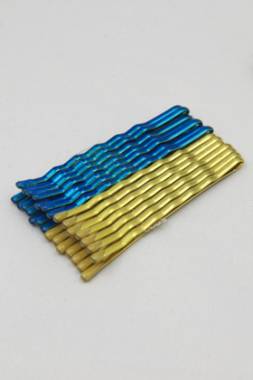 Color hairpin　Metallic Blue &amp; Gold