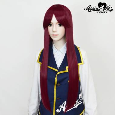 Long Wig with 1 Round Skin Top　Red Plum NRP-102