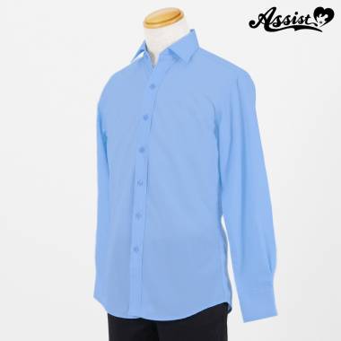 Colored Shirt (men's Style/long Sleeve)　Aqua Blue