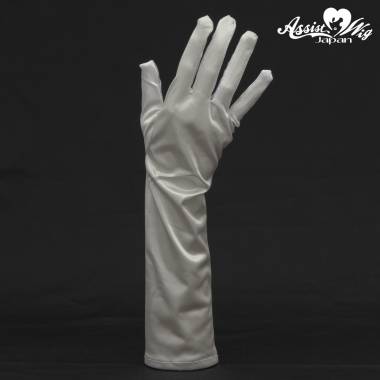Satin gloves (medium)　Silver