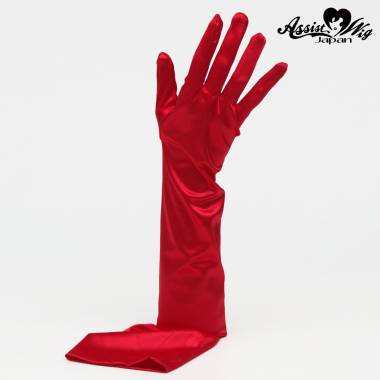 Satin gloves (long)　Red