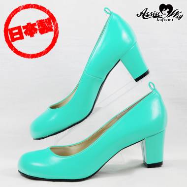 Queen size pumps low heel 5.5 cm　Green