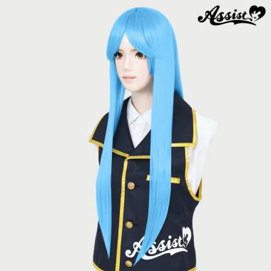 Long Wig with 1 Round Skin Top　Sky Blue NISA-4