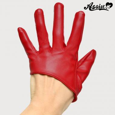 Leather gloves (fingertip)　Red