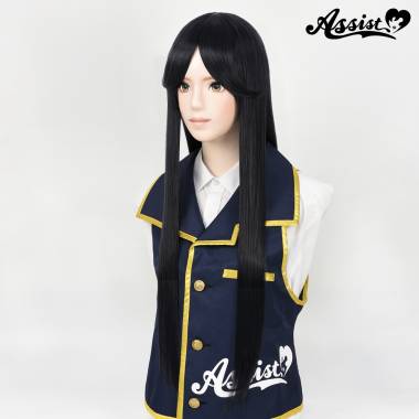 Long Wig with 1 Round Skin Top　Smoke Black NSBK-106