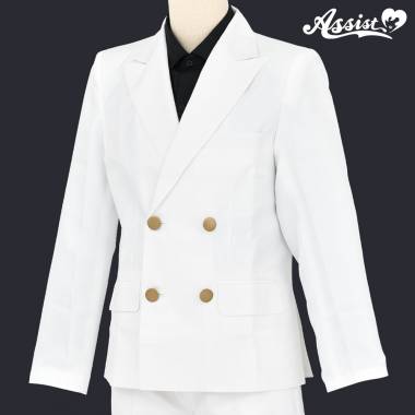 [Easy To Pose] Peak Lapel Double Collar Jacket White