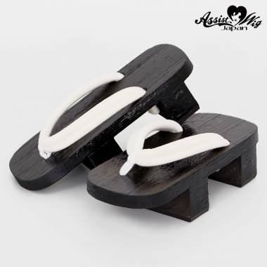 Clogs (solid black) 5.5 cm　Nostalgia White