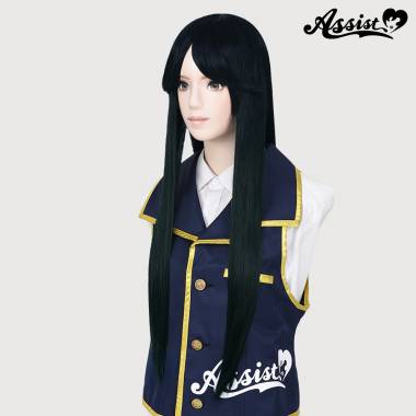 Long Wig with 1 Round Skin Top　Black Green NGD-3
