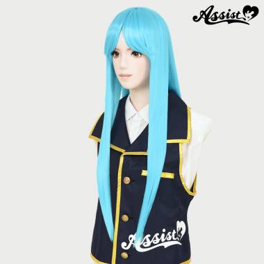 Long Wig with 1 Round Skin Top　Ray Blue NRB-31