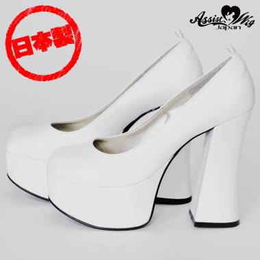 Thick bottom pump heel 14 cm　White