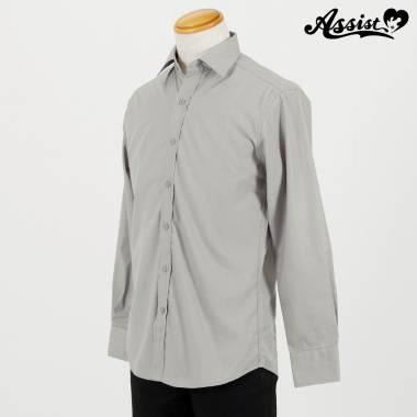 Colored Shirt (men's Style/long Sleeve)　Light Gray