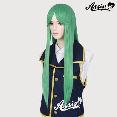 Long Wig with 1 Round Skin Top　Light Green NLG-11