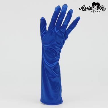 Satin gloves (medium)　Blue