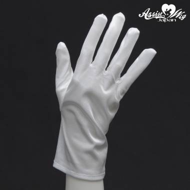 Satin gloves (short)　White