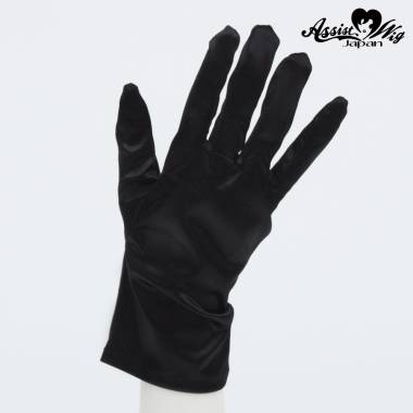 Satin gloves (short)　Black