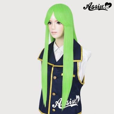 Long Wig with 1 Round Skin Top　Frog Green NFG-86