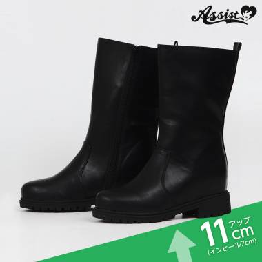 Secret Plain Short Boots Tank Sole Ver.　Black