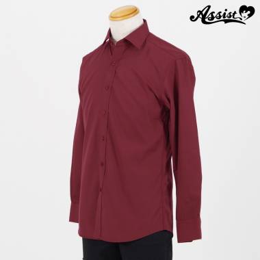 Colored Shirt (men's Style/long Sleeve)　Wine Red