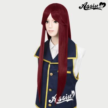 Long Wig with 1 Round Skin Top　Wine Red 118