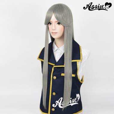 Long Wig with 1 Round Skin Top　Half Silver NSD-71