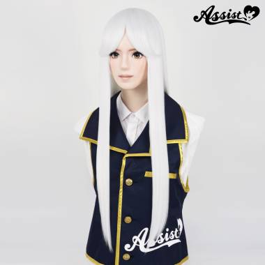 Long Wig with 1 Round Skin Top　White 600