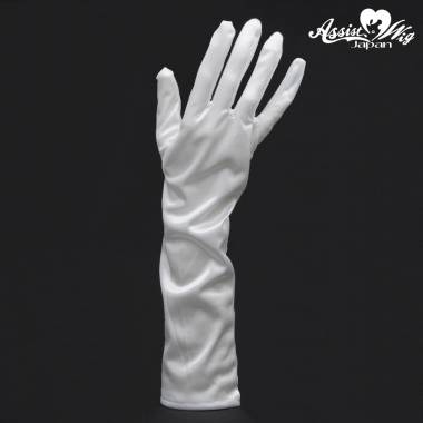 Satin gloves (medium)　White