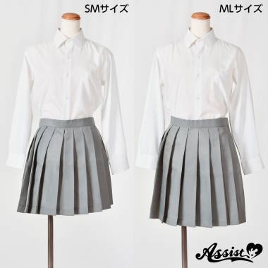 Size Adjustable! Color Pleated Skirt　Gray