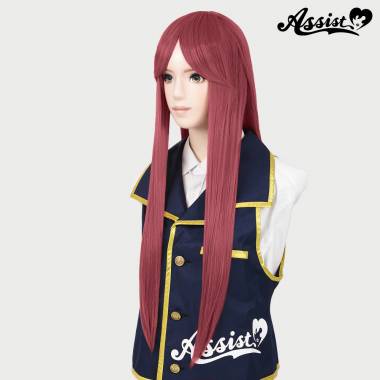 Long Wig with 1 Round Skin Top　Smoke Red NSG-82