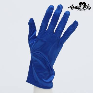 Satin gloves (short)　Blue