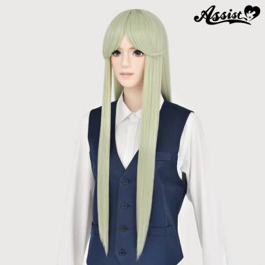 Long Wig with 1 Round Skin Top　Pale Green NPGR-178