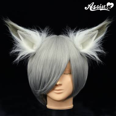 Animal Ears 2 Pieces Type 2　White x Gray