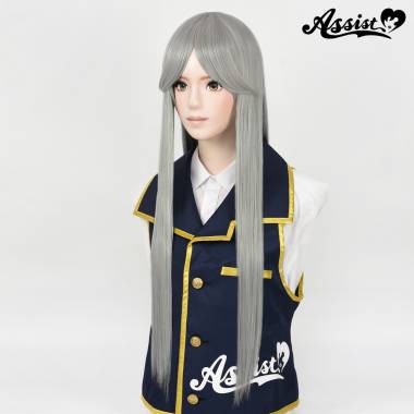 Long Wig with 1 Round Skin Top　Silver NS-15