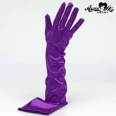 Satin gloves (long)　purple