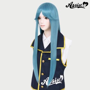 Long Wig with 1 Round Skin Top　Mist Blue NRB-72